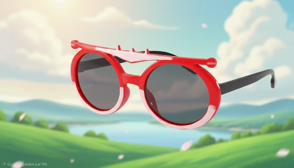 Lunettes de Soleil Enfant – Design Futuriste Rouge & Noir